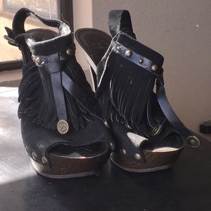 Jessica Simpson Suede Fringe Platforms